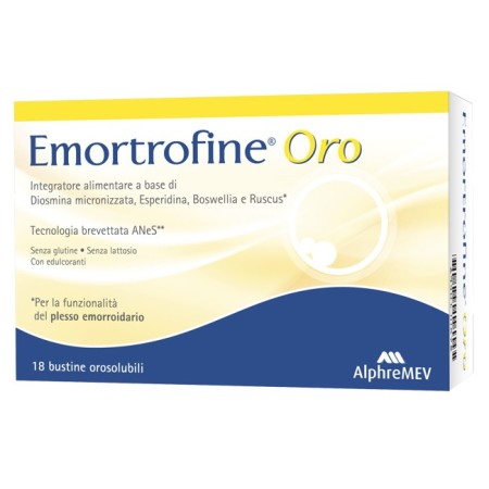 Emortrofine Oro Integratore per Disturbi Emorroidali 18 Bustine