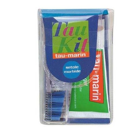 Tau-Marin Kit Spazzolino Morbido e Dentifricio gel Rinfrescate alle Erbe 20 ml