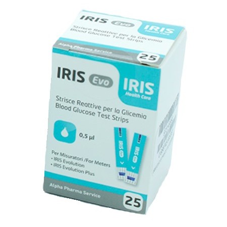 Iris Evo Strisce Per Misurazione Glicemia 25 Pezzi
