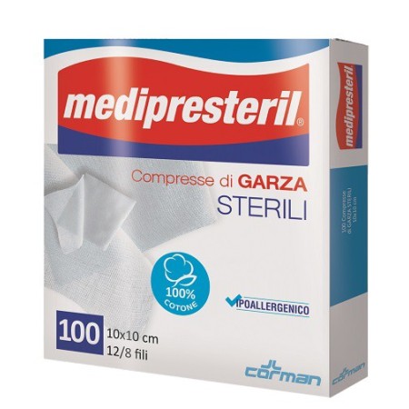 Medipresteril Compresse di Garza Sterili 10x10 cm 100 Pezzi