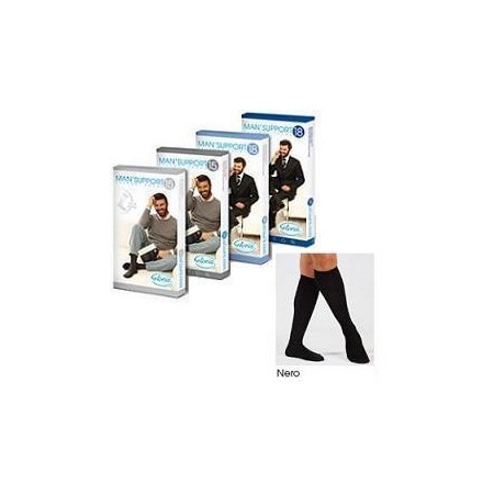 Gloria Med Man'Support 15 Gambaletto In Cotone Taglia 4 Colore Nero 1 Paio