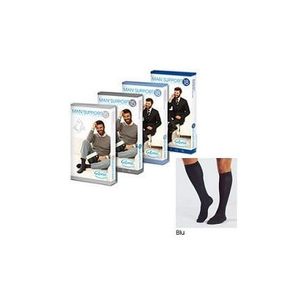 Gloria Med Man'Support 18 Gambaletto In Cotone Taglia 3 Colore Blu 1 Paio