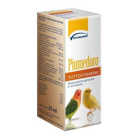 Formevet Piumedoro TuttoVitamine Integratore Ricostituente Uccelli 25ml
