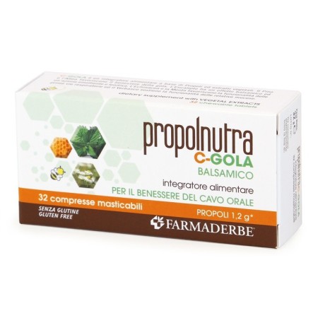 Farmaderbe Propolnutra C Gola Integratore 32 Compresse Masticabili