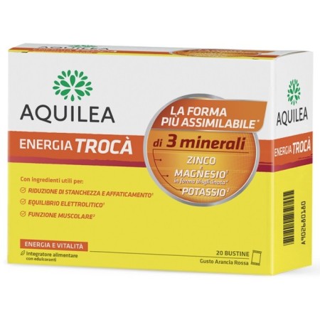 Aquilea Energia Trocà Integratore di Sali Minerali Contro Stanchezza e Affaticamento 20 Bustine