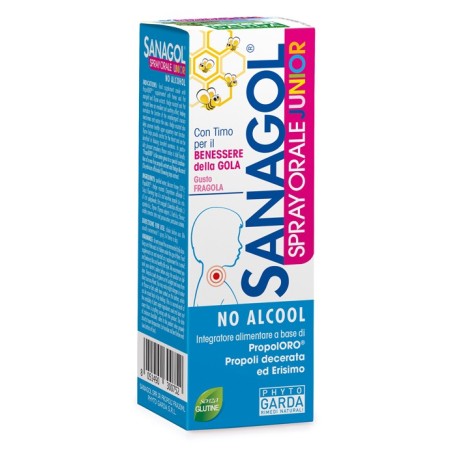 Sanagol Spray Orale Junior Integratore Gola Gusto Fragola 20 ml