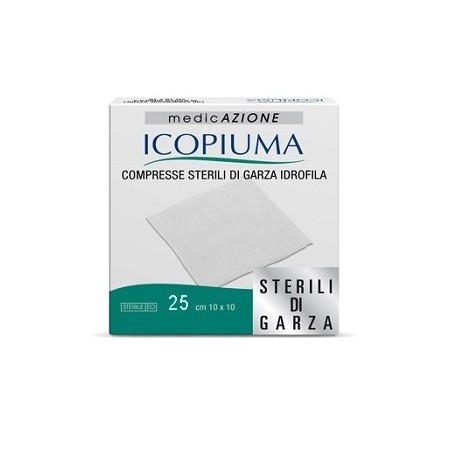 Icopiuma Compresse Sterili di Garza Idrofila 10x10 cm 25 Pezzi