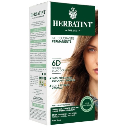 Herbatint Tintura Capelli Gel Permanente 6D Biondo Scuro Dorato 150 ml