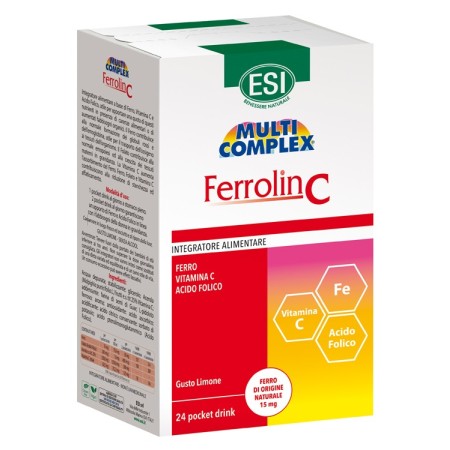ESI Ferrolin C Pocket Drink Integratore Ferro 24 Bustine