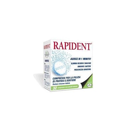 Rapident Per La Pulizia Delle Dentiere In Compresse 32 pezzi