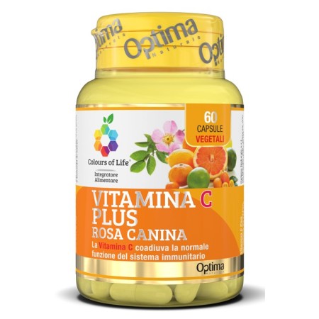 Optima Colours of Life Vitamina C Con Plus Rosa Canina Integratore Difese Immunitarie 60 Capsule