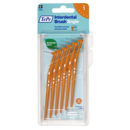 TePe Angle Scovolino Angolato Arancione Con Filo Interdentale 0,45 mm