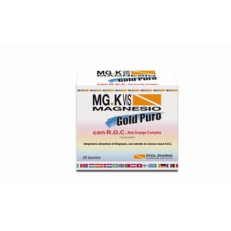 Mg.K Vis Magnesio Gold Puro Integratore Vitamine E Sali Minerali 20 Bustine