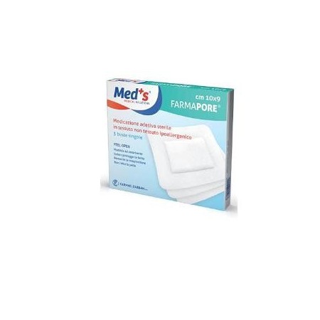 Med's Farmapore Medicazione Autoadesiva Sterile Con Cerotto 10 x 12 cm 5 Pezzi