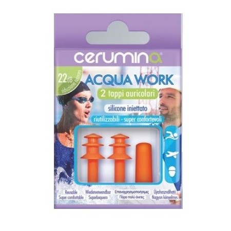 Cerumina Acqua Work Tappi Auricolari In Silicone Iniettato 2 Pezzi