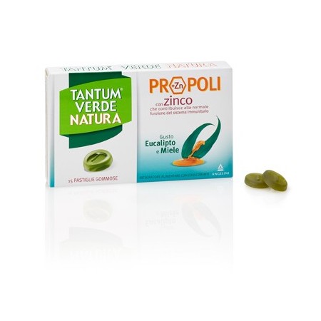Tantum Verde Natura Eucalipto e Miele Integratore Mal di Gola 15 Pastiglie