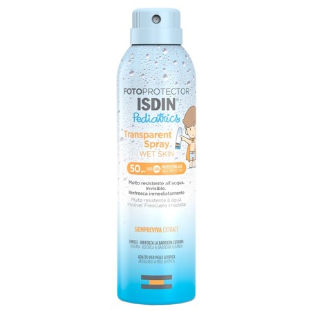 Fotoprotector ISDIN Spray Trasparente Wet Skin Pediatrics SPF 50 Protezione Bambini 250 ml