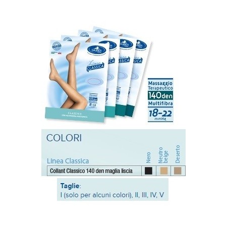 Sauber Linea Classica Collant in Maglia Liscia 140 Den Neutro Beige Taglia 2