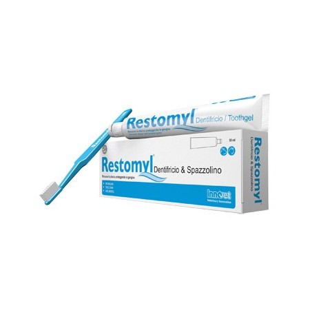 Innovet Restomyl Dentifricio E Spazzolino Extra Soft  Igiene Orale Cani e Gatti