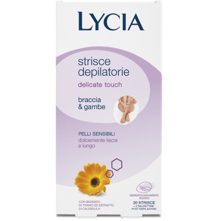 Lycia Strisce Depilatorie Braccia e Gambe Pelle Normale 20 Strisce   2 Salviette Post Depilazione