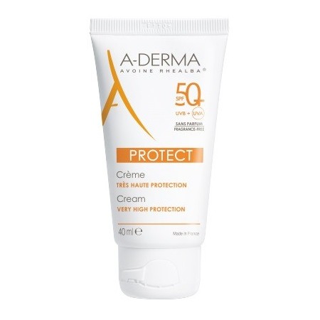 A-Derma Protect Crema Solare Senza Profumo SPF 50  Tubo 40 m