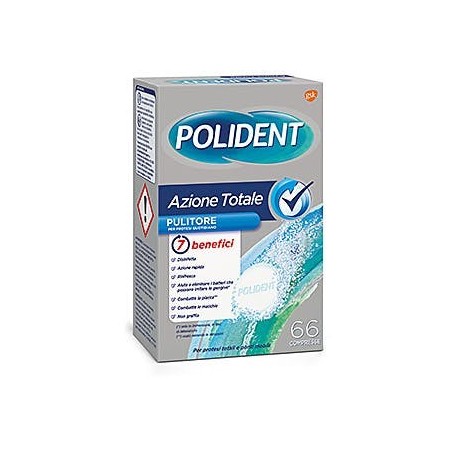 Polident Azione Totale Pulitore per Protesi e Dentiere 66 Compresse