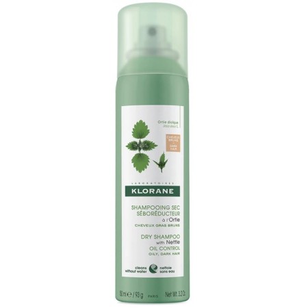 Klorane Shampoo Secco Ortica Seboriduttore Capelli Scuri 150 ml