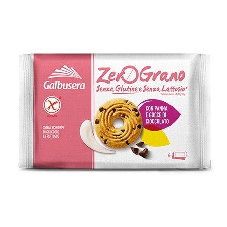 Galbusera Zerograno Frollini con Panna e Gocce di Cioccolato 220 g