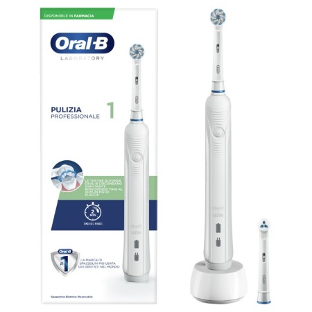 Oral-B PRO Pulizia Professionale 1 Spazzolino Elettrico Bianco   1 Refill
