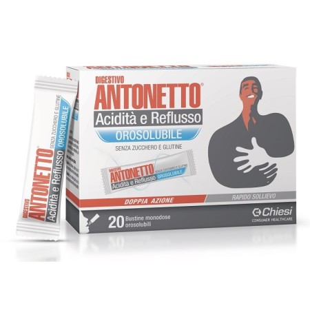 Digestivo Antonetto Acidità e Reflusso Orosolubile 20 Bustine