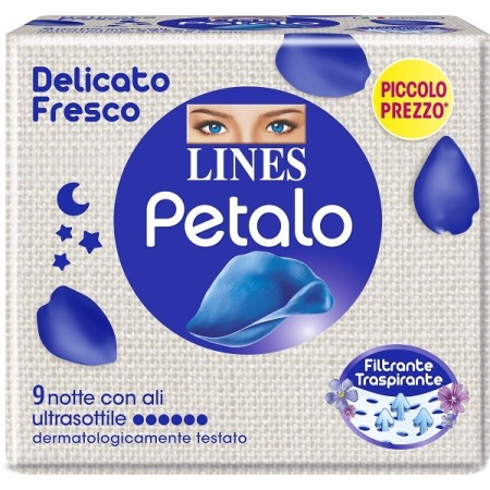 Lines Petalo Blu Notte Assorbenti Con Le Ali 9 Pezzi