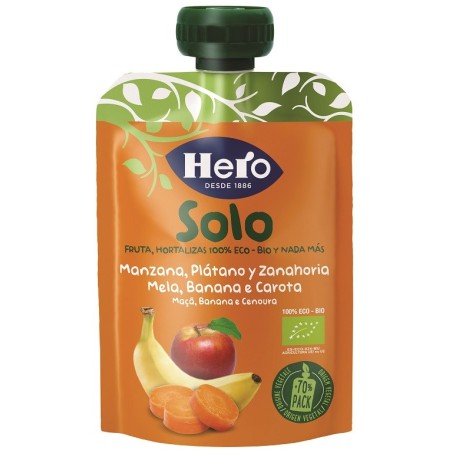 Hero Solo Frutta Frullata 100% Bio Mela Banana E Carota 100 g