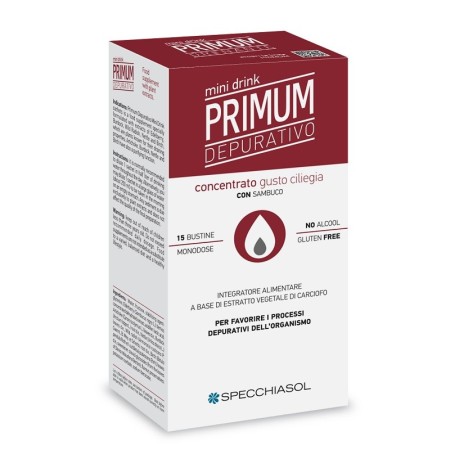 Specchiasol Primum Depurativo Mini Drink Gusto Ciliegia Nera Integratore 15 Bustine