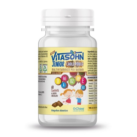 Vitasohn Junior Choco Power Integratore Multivitaminico Bambini 60 Confetti Gusto Cioccolato