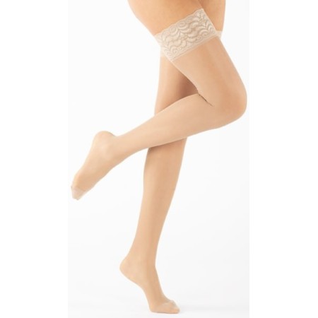 Ladygloria 18 Calze Autoreggenti 140 Den Taglia 4 Colore Daino 1 Pezzo