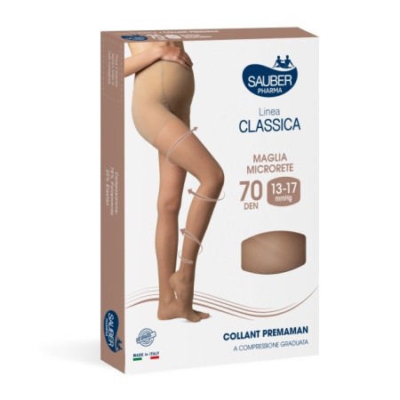 Sauber Linea Classica Collant Pre-maman 70 Den Neutro Beige Taglia 2