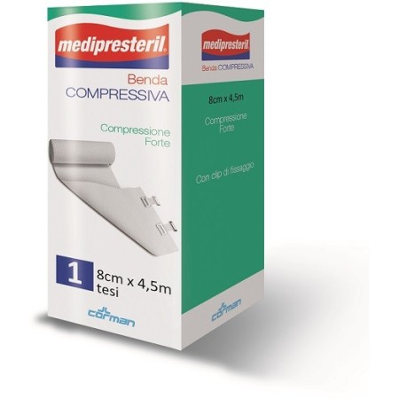 Medipresteril Benda elastica traumatologica con graffetta 4,5 m x 8 cm 1 Pezzo