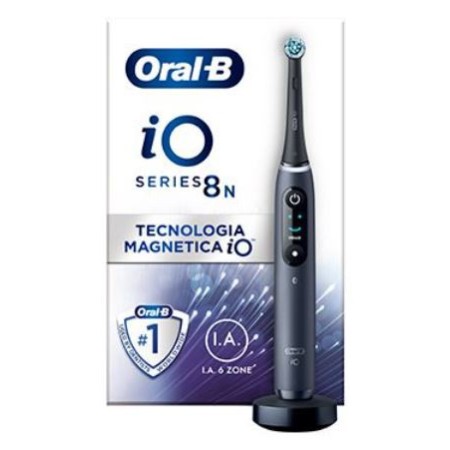 Oral B Spazzolino Elettrico Ricaricabile iO 8S Nero 2 Testine, 1 Custodia Da Viaggio, 1 Spazzolino